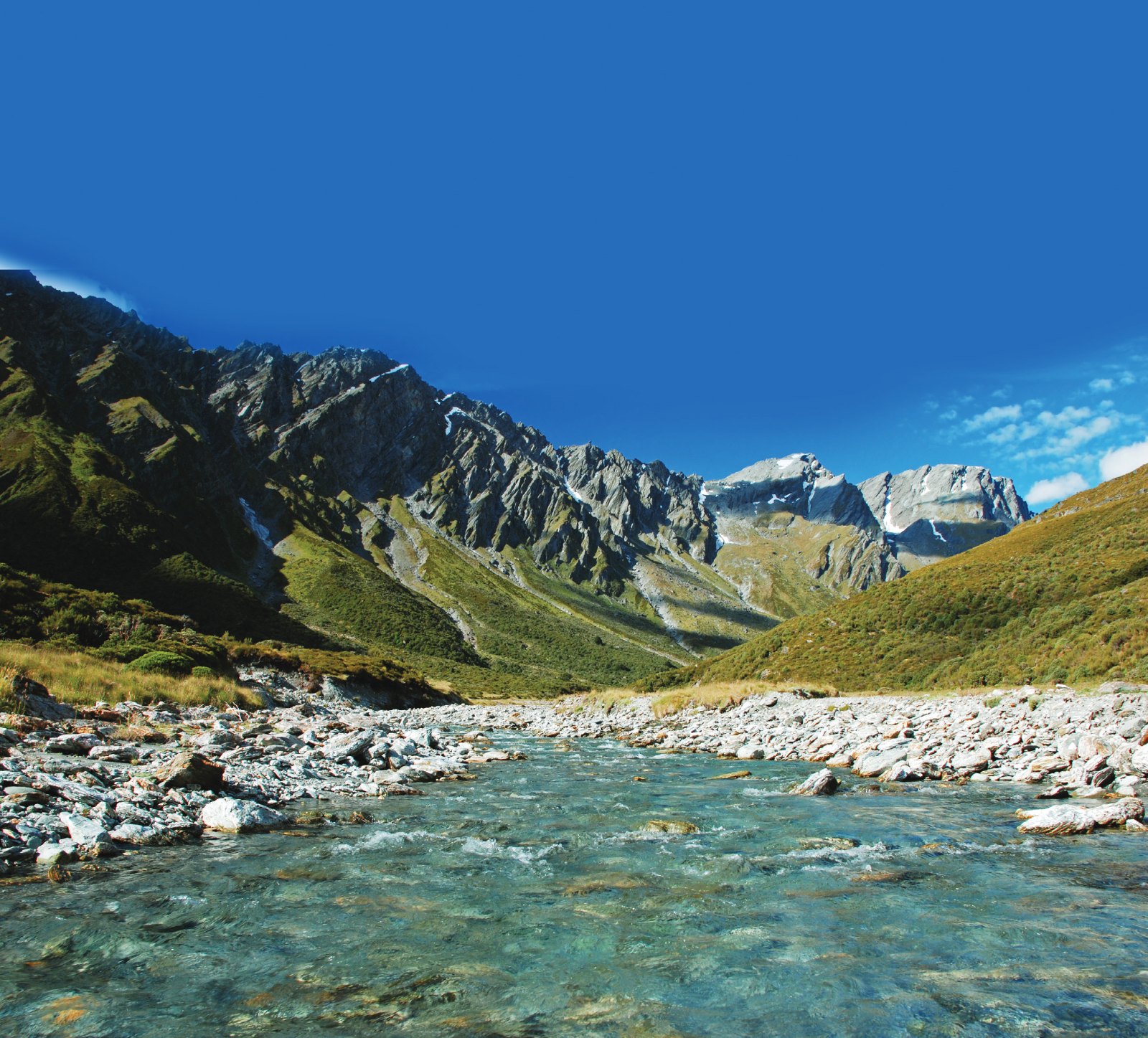 Clear mountain river valley